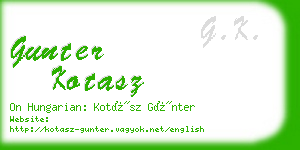 gunter kotasz business card